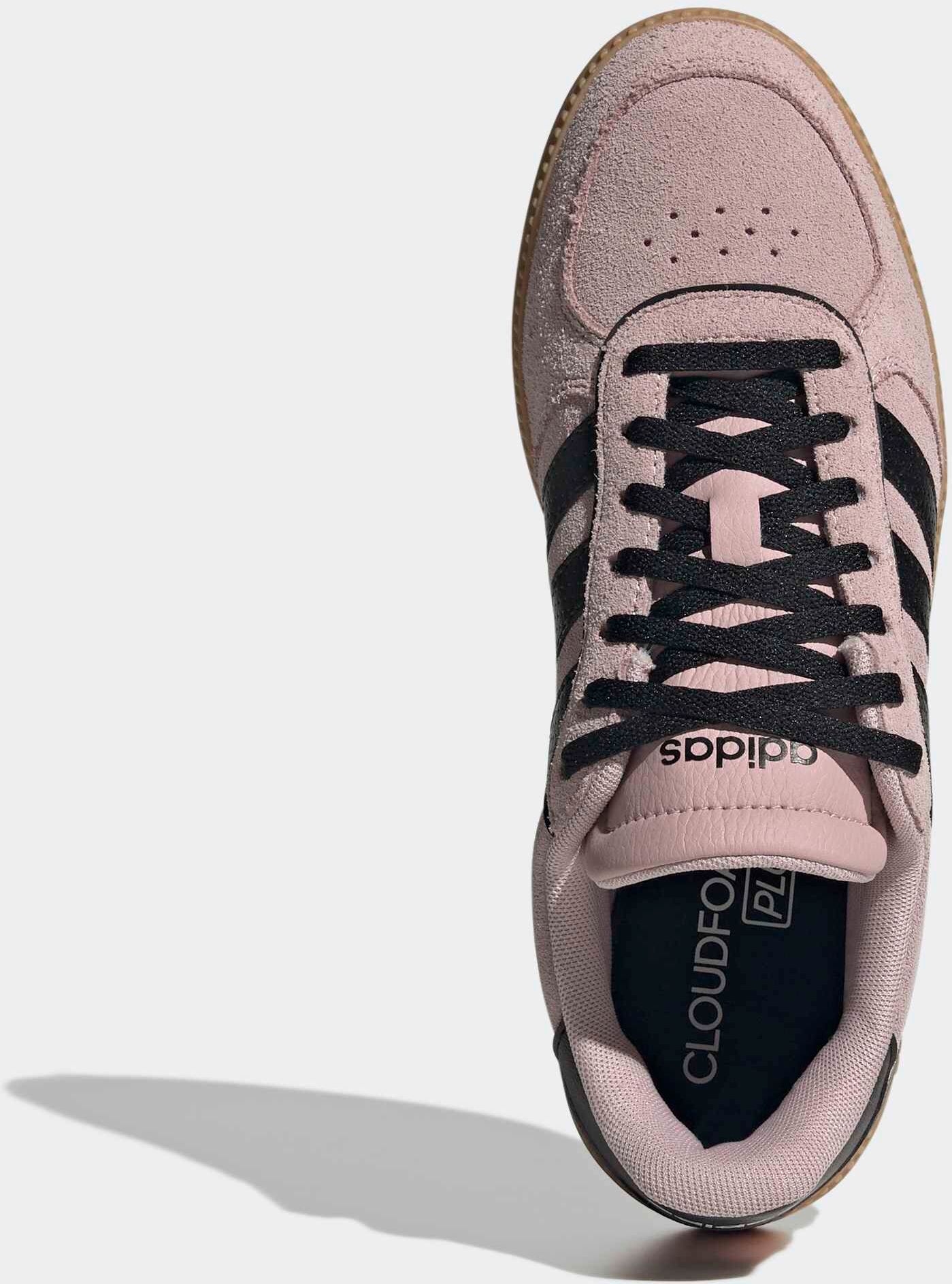 Sneaker ADIDAS SPORTSWEAR "BREAKNET SLEEK", Damen, Gr. 36, dualil, cschwarz, gum3, Leder, Synthetik, Schuhe Sneaker, inspiriert vom Design des adidas handball spezial dualil, cschwarz, gum3 36