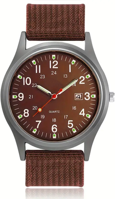 Friendly Fresh Finds Luxury Men's Quartz Watch Big Dial, Waterproof, Luminous Hands silver Red