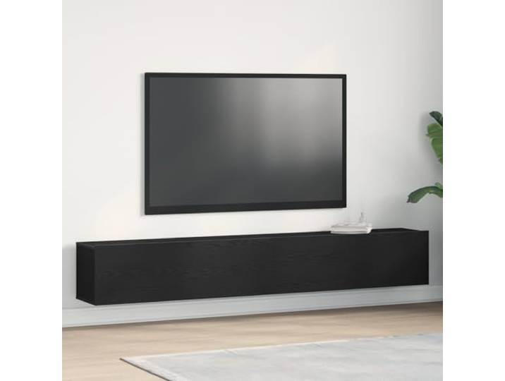 ROMHZKS TV-Schränke 2 STK. Schwarz Eiche Fernseher Tisch wohnzimmerschrank tv Bank tv Regal 100x30x30 cm Holzwerkstoff