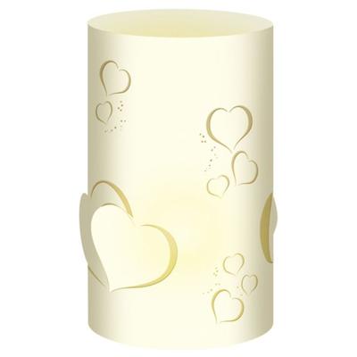 URSUS 5 Silhouetten-Tischlichter 'Filigrano - Herzen', creme