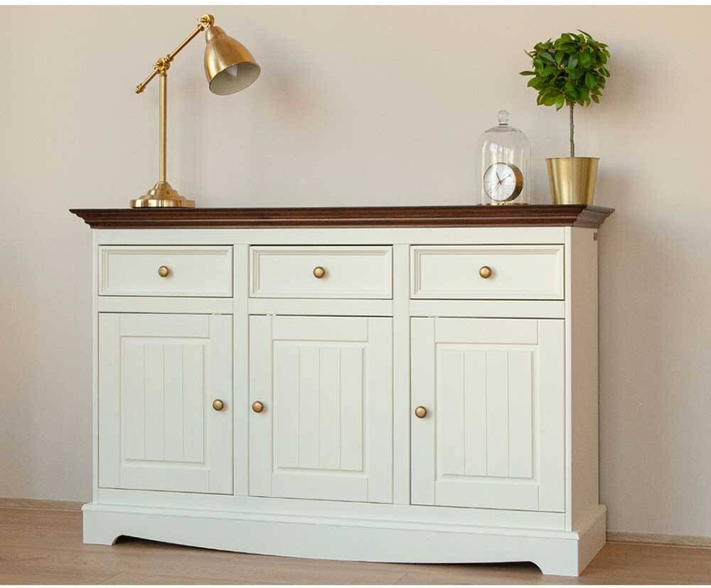 Pharao24.de Sideboard Kommode in Weiß 130 cm breit