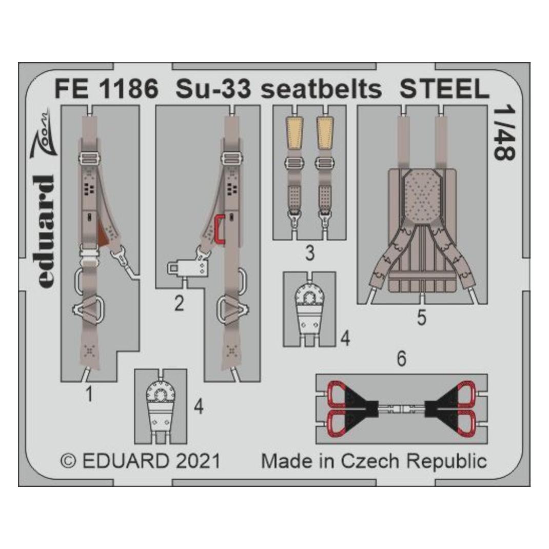 Eduard Su-33 seatbelts STEEL 1/48 for MINIBASE (FE1186)