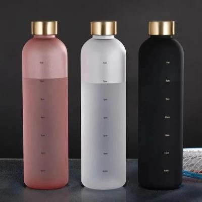 Uplifted Goods 1 L Water Bottle With Time Marker Motivational Sports Bottle pink 1.0l