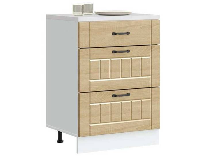 HSF®Armoire basse Buffet Bas - optimisation'espace - Armoire de cuisine Lucca chêne sonoma - bois ingénierie qso552498