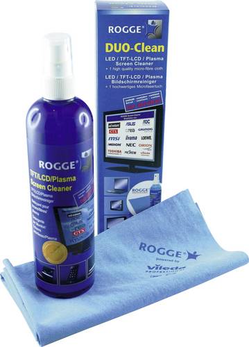 Rogge TFT, Plasma, LED, LCD Bildschirmreiniger 250ml inkl. Reinigungstuch Duo-Clean 10025 1St.