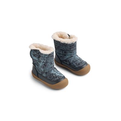 Winterstiefel WHEAT "WHEAT Winterboot Delaney 2.0 Tex", Damen, Gr. 27, blau (elevation map), Schuhe Winterstiefel