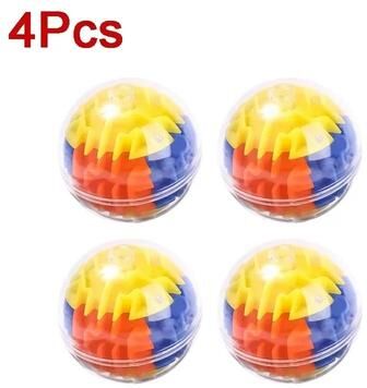 Uplifted Finds 3D Maze Magic Cube Six sided Transparent Speed Puzzle 4 Pcs Round