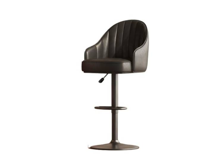 Barstuhl Retro-Barhocker Mit Verstellbarer Rückenlehne Barhocker(Black)