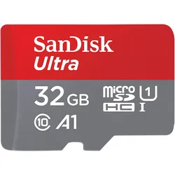 Sandisk Ultra (32 GB, microSDHC, U1, UHS-I), Speicherkarte, Grau, Rot
