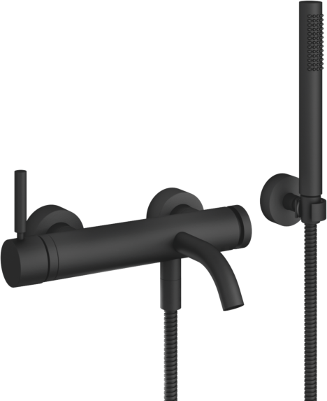 Dornbracht Meta Einhandmischer 33233660-33 für Wanne, Wandmontage, mit Garnitur, schwarz matt