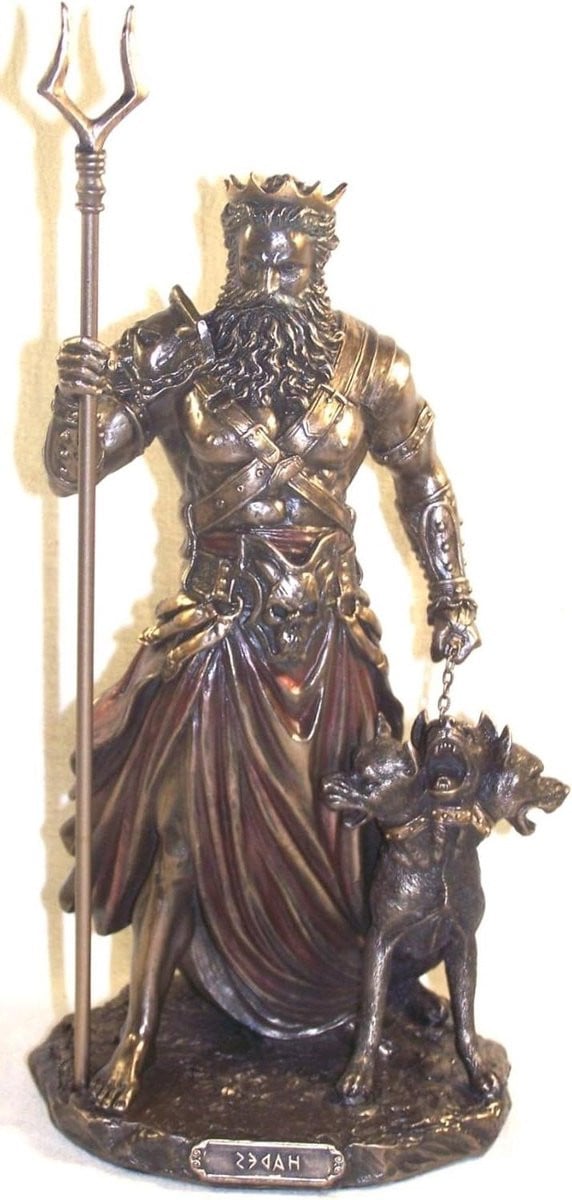 Hades Standbeeld Griekse God Beeld Brons Hoogte: 26.7 cm