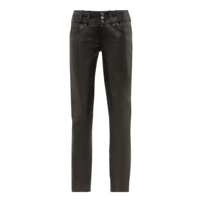 Lederhose RICANO "Lederhose Skinny Pant", Damen, Gr. M, Länge 34, schwarz, Obermaterial: 100% Lammnappaleder LANA., figurbetont, Hosen, Handgefertigt aus echtem Leder