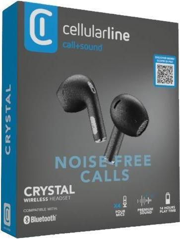 Cellularline Crystal BTCRYSTALTWSK In-ear hoofdtelefoon - Zwart