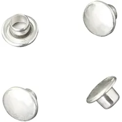 1000 Doppelhohlnieten, Oberteil, Typ A, 7 mm Kopfdurchmesser, 1000 Stück, Eisen, silber