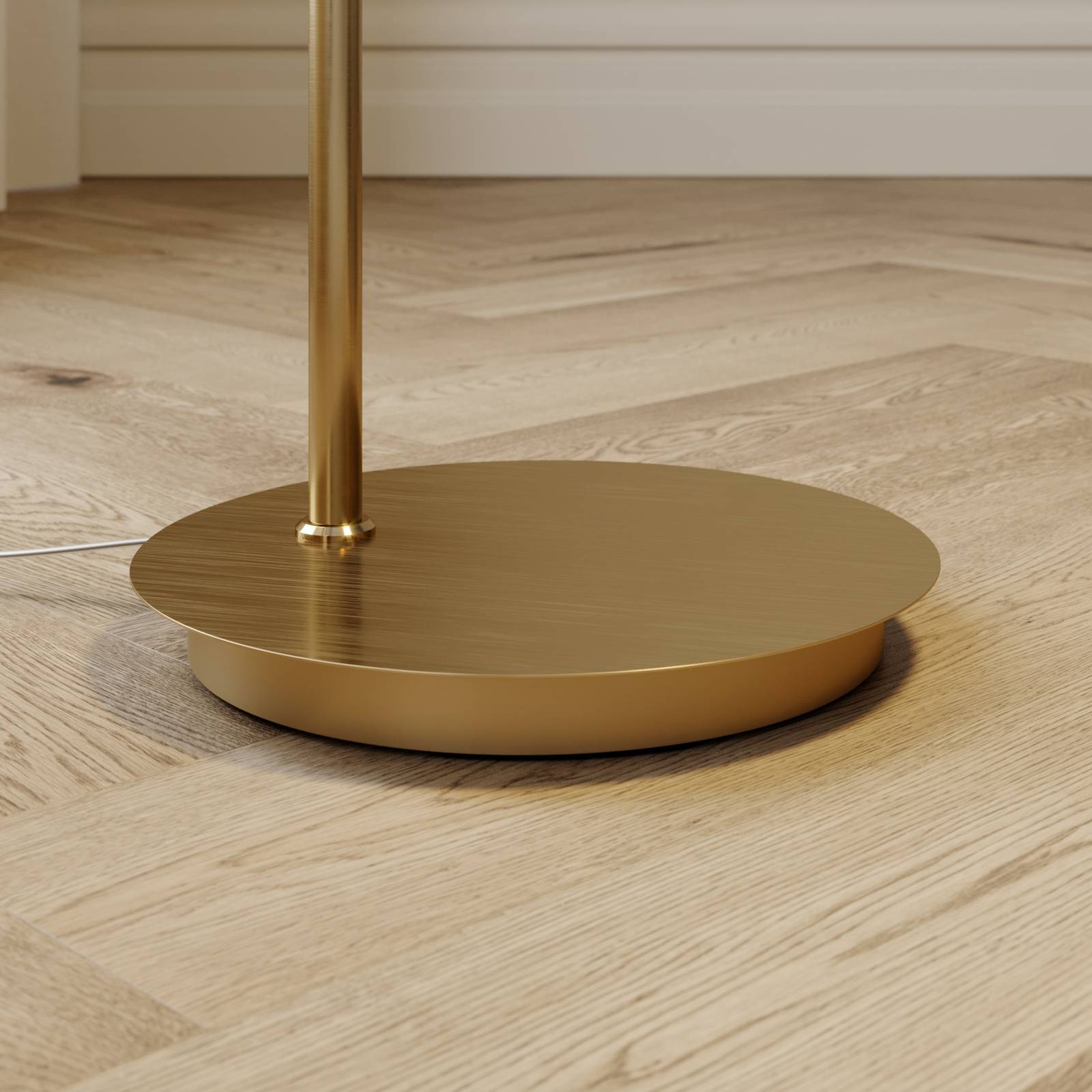 Arc Lamp Floor Cynthia Lindby, Brass / gold, Living / Dining Room, Glass, Modern, Floor Lamp