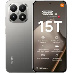 Xiaomi 15T (256 GB, Gray, 6.83", Dual SIM, 5G), Smartphone, Grau