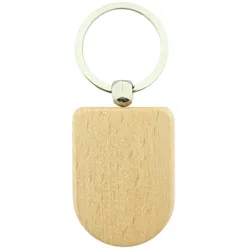 CombiCraft Schlüsselanhänger aus Holz Halb Oval 50x35 mm - pro 1 Stück - Ohne Aufdruck