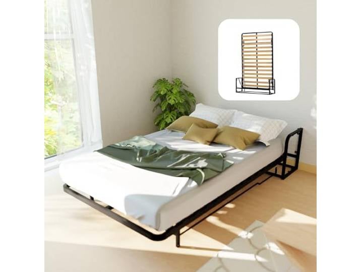 Wallbedking - Schrankbett 120 x 200 Murphy – vertikales Wandklappbett platzsparend mit Lattenrost, Wandbett für Gästezimmer & kleine Räume, einfache Montage