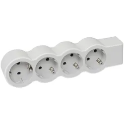 Legrand 694575 Flache Steckdosenleiste 4x Steckdose, ohne Kabel Kabel Farbe: Ultraweiß/Grau