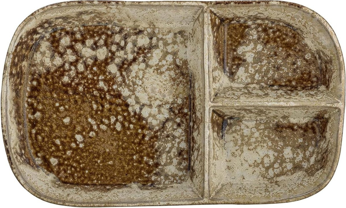 Bruin Ovaal Keramisch Dienblad - Handgemaakte Serveerschaal - 25,5 x 16 cm