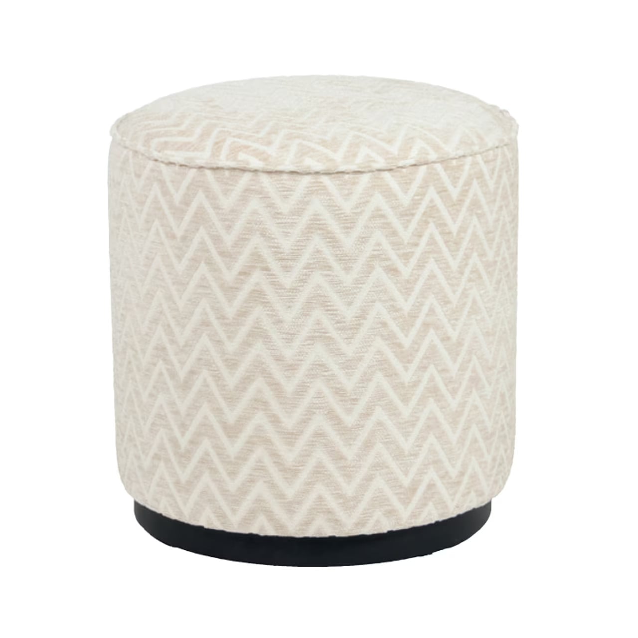 Richmond Interiors Poef Lexie Chevron Beige Ø45cm