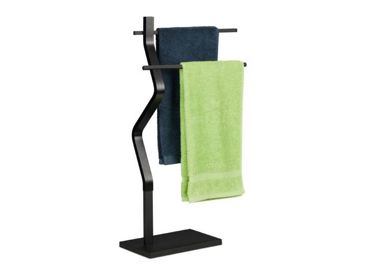 Relaxdays Handdoekenrek staand zwart