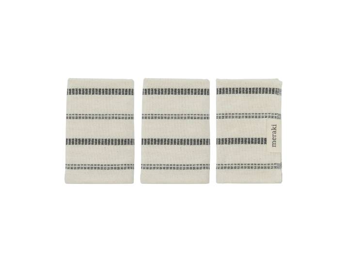 Meraki Lot de 3 lingettes True Off-White-noir