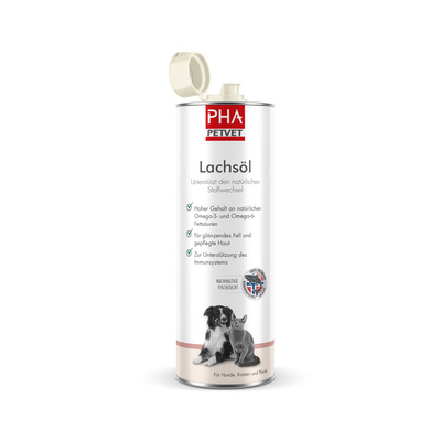PetVet GmbH PHA Lachsöl f.Hunde/Katzen/Pferde 500 ml 17979100