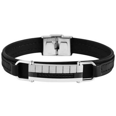 Armband ADELIA´S "Armband aus Leder 21 cm", schwarz, Armbänder, Damen, 21cm, Leder, Armband, Ideal als Geschenk zum Jubiläum