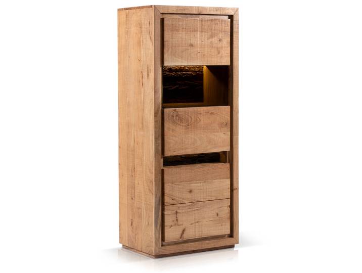 BATTURO Highboard I, Material Massivholz, Akazie lackiert, links
