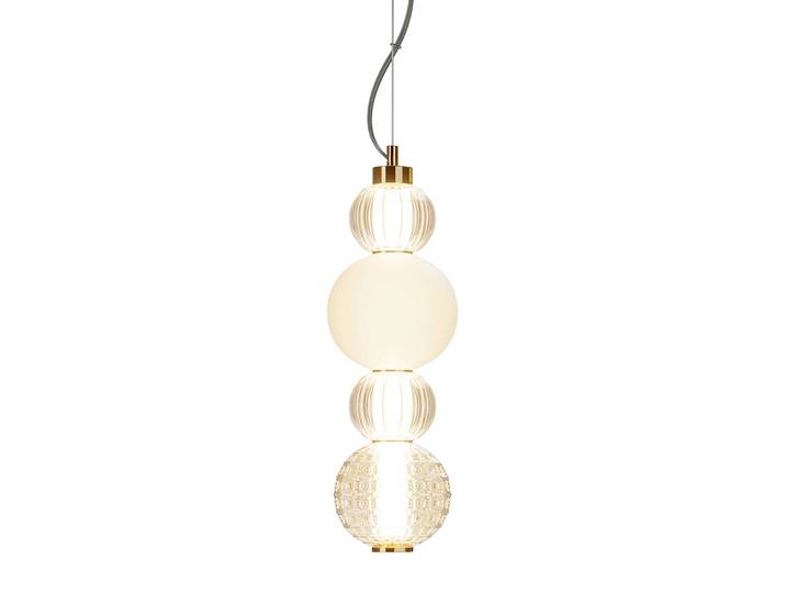 Suspension LED Collar - Type A Ø 15cm Transparent/Doré Métal mixte / Verre LED Module LED