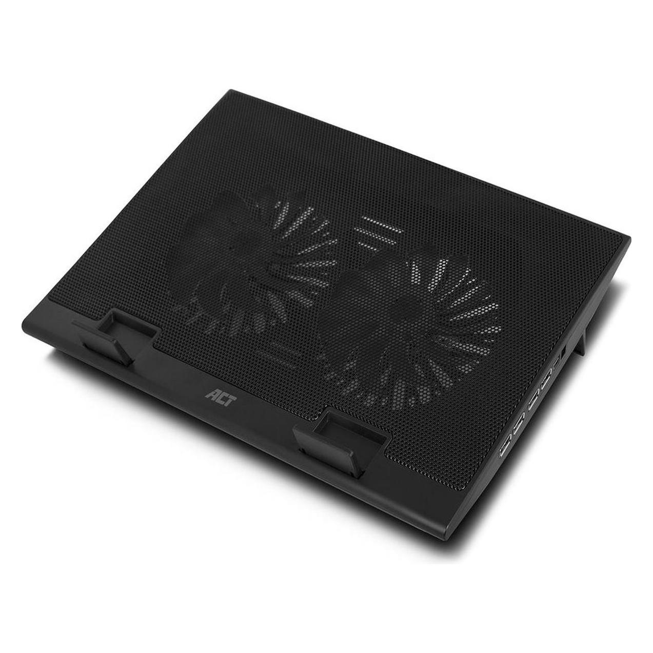 ACT Laptop cooling stand, up to 17", adjustable height (2 positions), 4-port hub (AC8105)