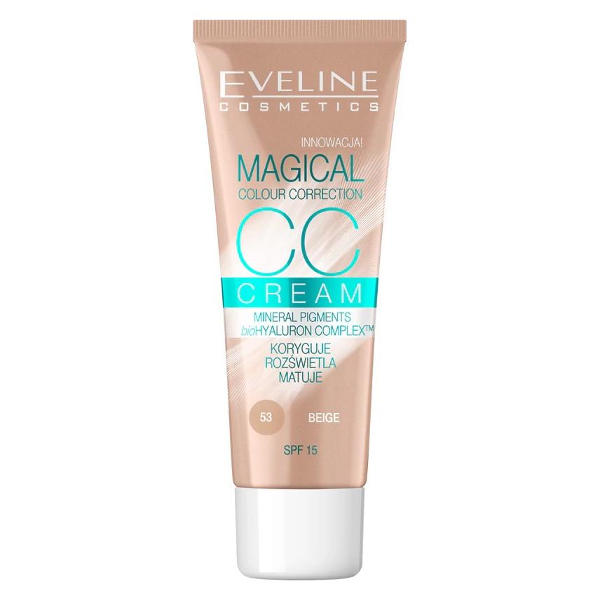 Eveline Magical Colour Correction CC Cream SPF15 multifunkcyjny podkład 53 Beige 30ml (Beige, 30 ml) (5907609399045)