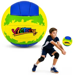 Volleyball-Trainingsball, gelb und blau, 22 cm, Größe 5