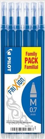 PILOT FriXion 07 / 0,35 mm - blau - 6er-Pack