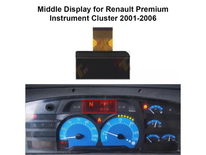 Écran LCD de tableau de bord pour groupe d'instruments Renault Premium Magnum Midlum Ares Kerax Iliade