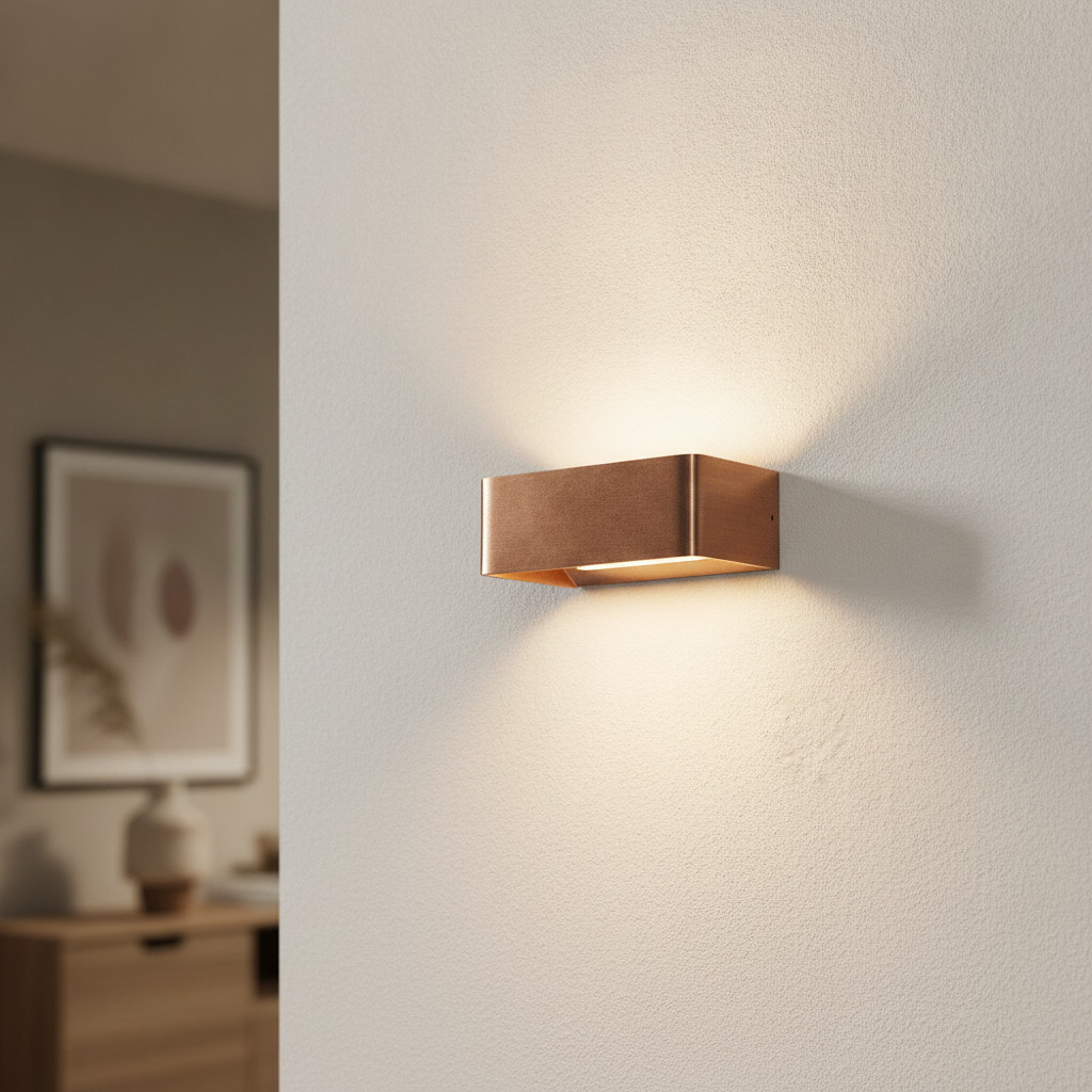 Artdelight Mainz Bronzen Up- & Downlighter Wandlamp van Metaal - 20 x 7 cm