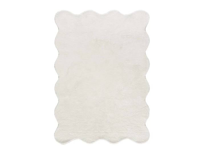 Tapis lavable uni blanc à bordure ondulée 120x170 cm