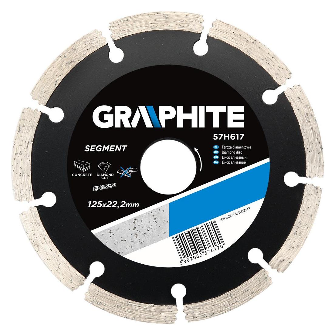 Graphite Graphit-Diamantscheibe 125x22,2 mm Segment 57H617 (57H617)