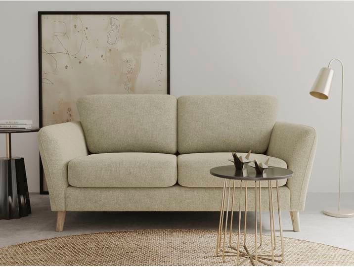 2-Sitzer Sofa, Strukturstoff, Braun (Cappuccino), 170×90 cm, Landhausstil, Home-affaire