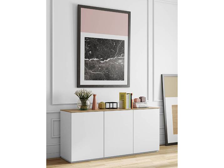 Sideboard Join VIII 180 x 84 x 50cm Weiß/Weiß/Eiche
