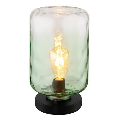 GLOBO LIGHTING Tischleuchte "DARINA", grün (schwarz matt), Ø 19cm H: 32,5cm, 1 Stk., Leuchten, Tischlampe Nachttischlampe Deko-Tischleuchte Schlafzimmer, Tischleuchte