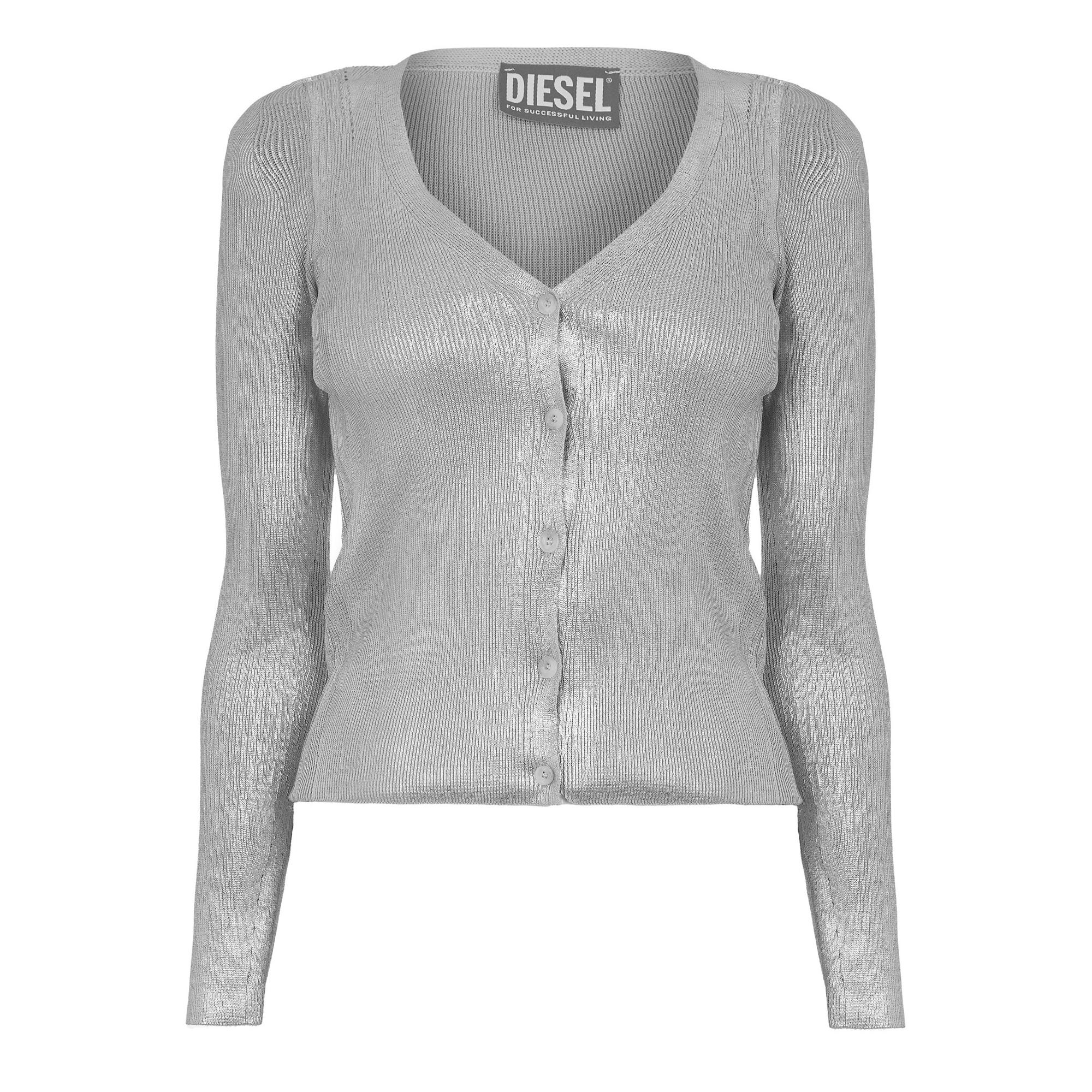 Diesel - "Isotta" Strickjacke für Damen, V-Ausschnitt, Regulär (Grau)