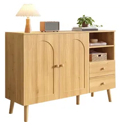SIDEBOARD 118cm mit gewölbten Türen, 2 Schubladen, für Wohnzimmer