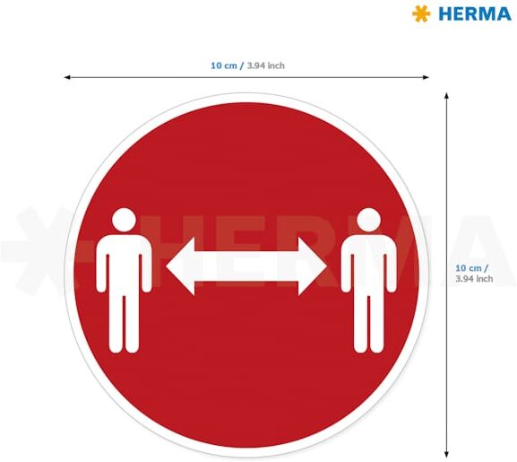 Herma etikett ''HÃ¥ll avstÃ¥nd'' Ã¸10 (20)
