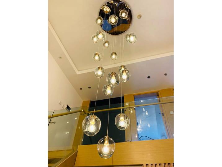 Nouveau Lustre Moderne 2026 pour Escalier en Spirale, Long Lustre pour Salon, Villa, Loft, Salle à Manger, Lampe à Boules de Cristal