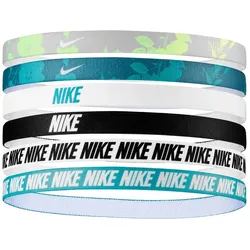 6er Pack NIKE Flex Classic Printed Haarbänder 718 - barely volt/dusty cactus/white