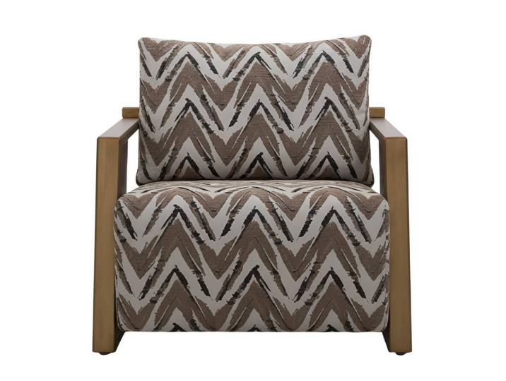 JVmoebel Sessel Brauner Sessel Holzrahmen Modernes Design Hohe Beine Chevron-Muster (1-St)