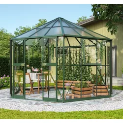 Vitavia Gewächshaus freistehend Pi 9000 inkl. 3 Seitenfenster Smaragd