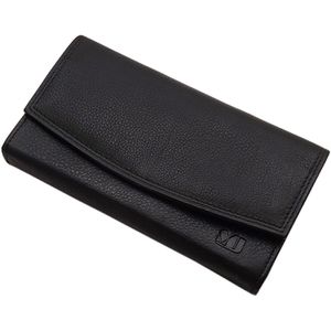 MJ-Design-Germany Kellner-Geldbörse 1027, schwarz, 5 Geldscheinfächer, Echt Leder